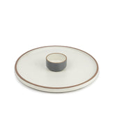 Large Round Ceramic Serving Platter, White - 1 Platter + 1 Dip Bowl, 75ml Modern Series | Big Serving Plate Set With Matte Finish - Platters Serving Set | Ceramic Round Platter - Microwave Safe